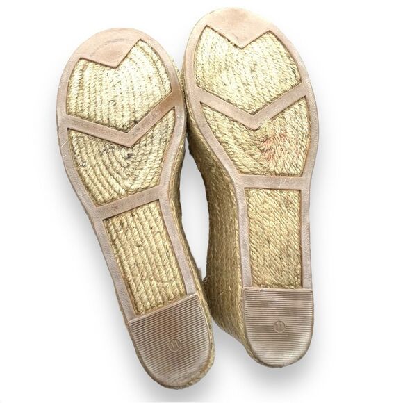 Marc Fisher Annie Perforated Espadrille Platform Wedge Medium Tan Suede Size 11 - Picture 12 of 16